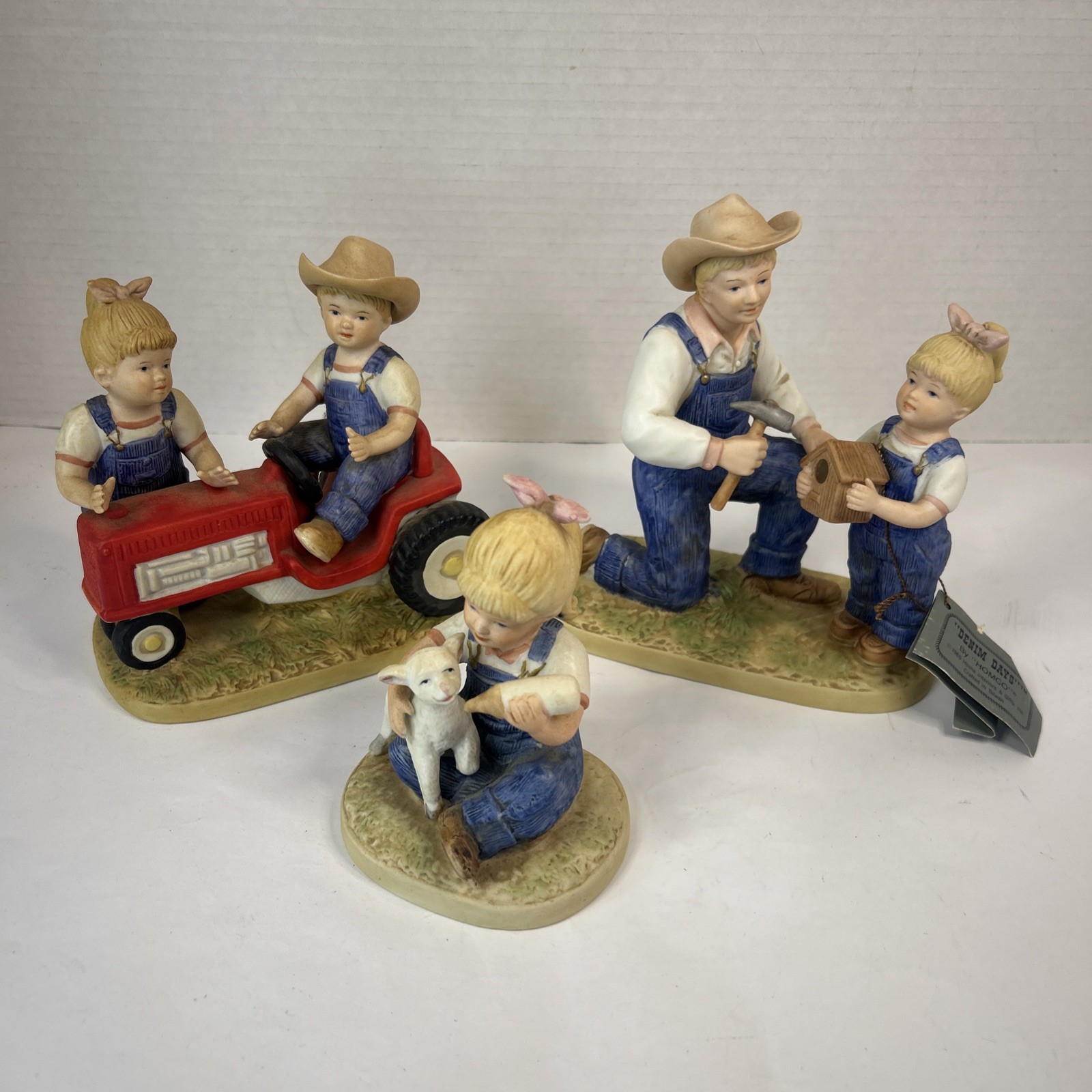 Homco Denim Days Farm Life Figurines 1500, 1515 And 1525 Read