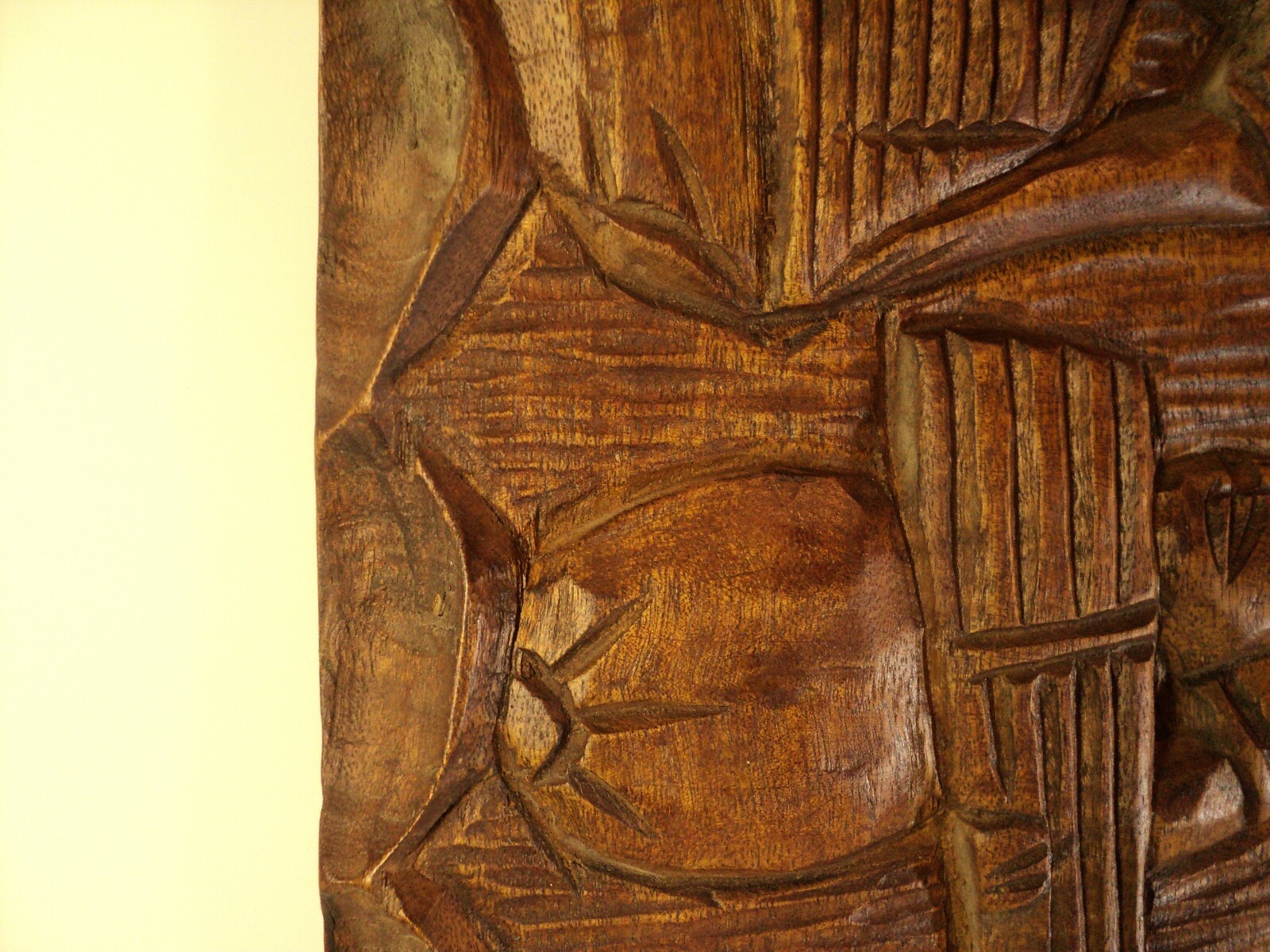 Vintage Hand Carved Wooden Market Scene. 23X13 inches. Islanders