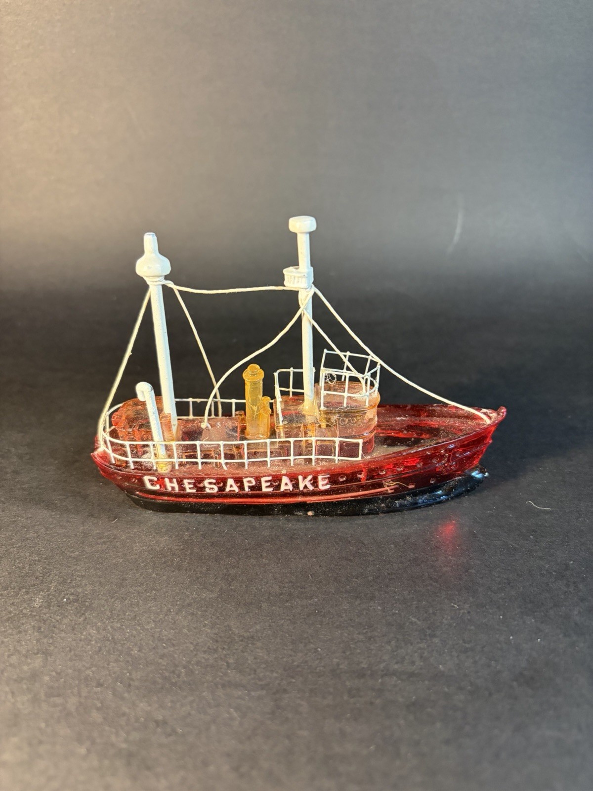 The Chesapeake Light Vessel Ship Plastic Replica 3.5” X 4.5”