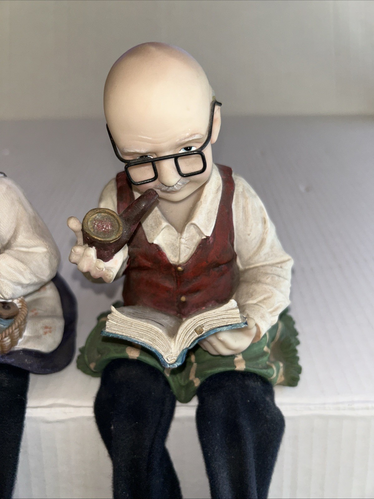 Vintage Elderly Man And Woman Shelf Sitter