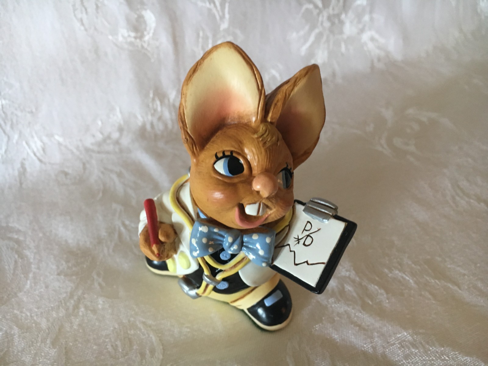 Pendelfin Stoneware Rabbit Doc ~ Handpainted ~ England ~ NOS