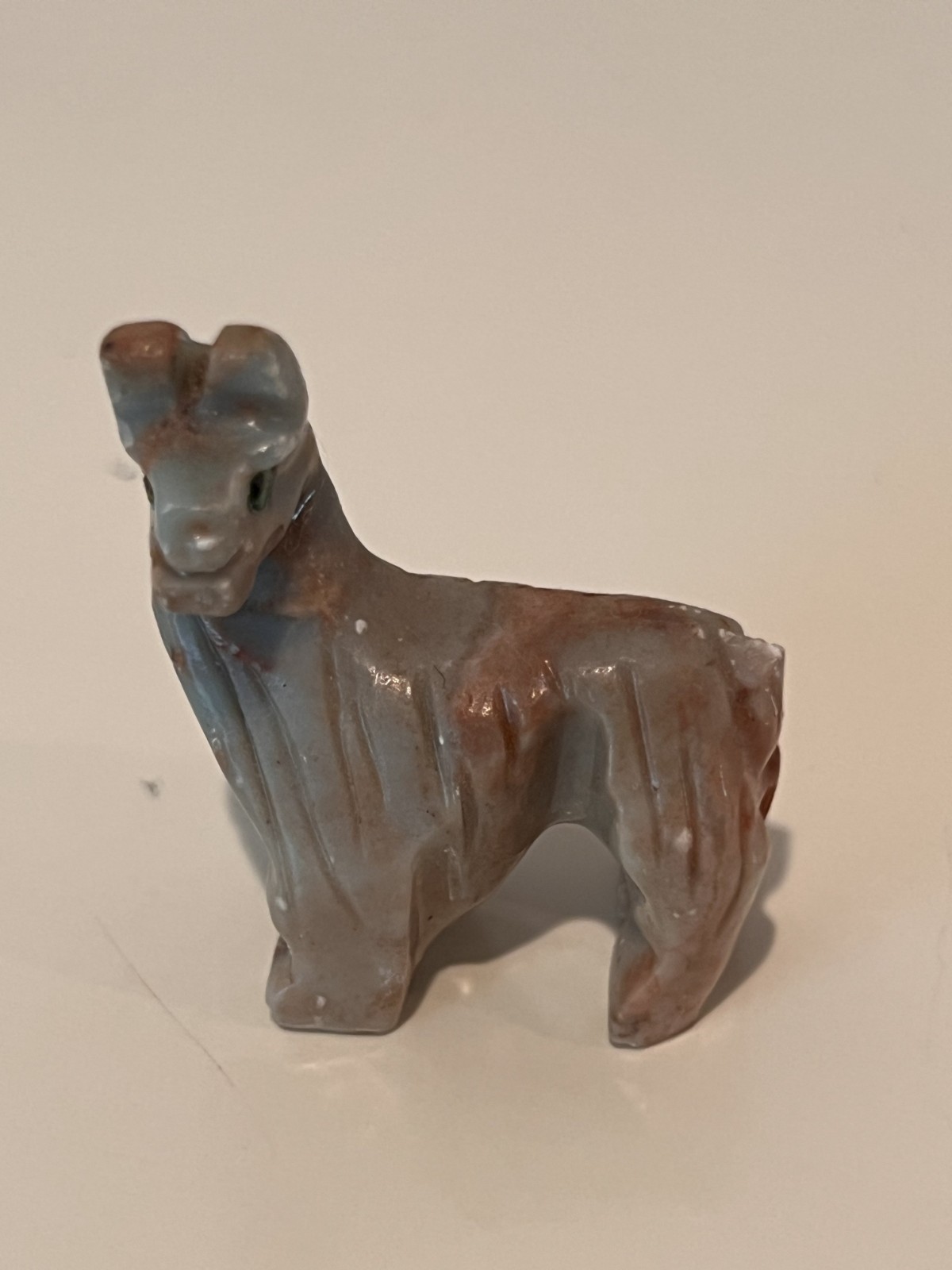 VTG MINIATURE HAND-CARVED LLAMA FIGURINE NATURAL STONE – CHILE
