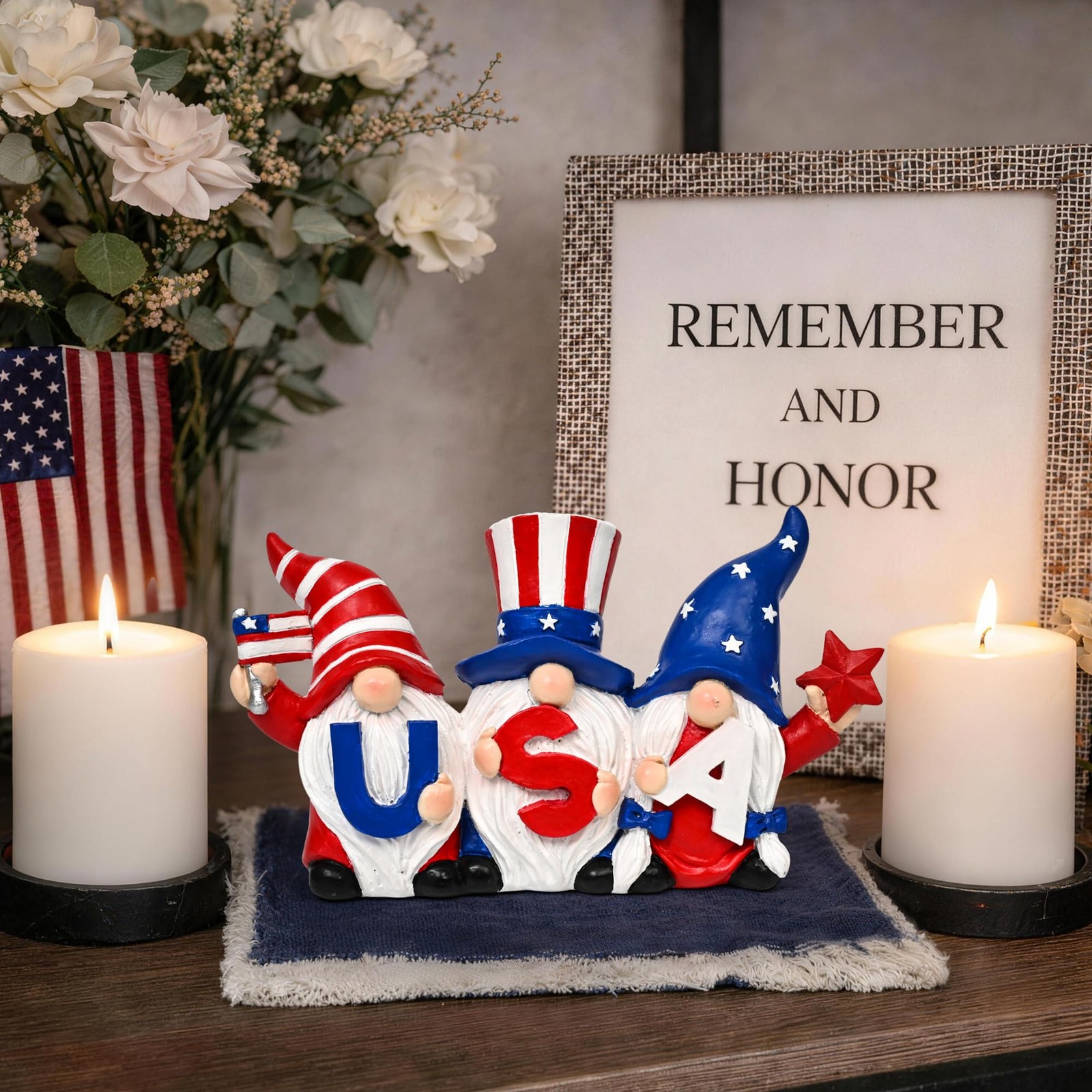 4th of July Decorations Outdoor Gnomes for Memorial Day Decorations 4“, Garde…