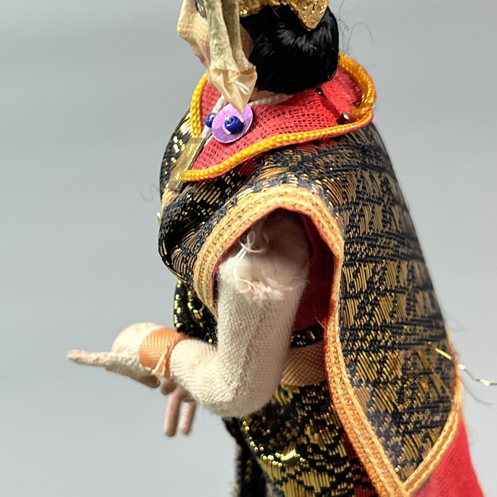Thai Classic Dolls Traditional Dancer Costume Gold Headdress Made Thailand