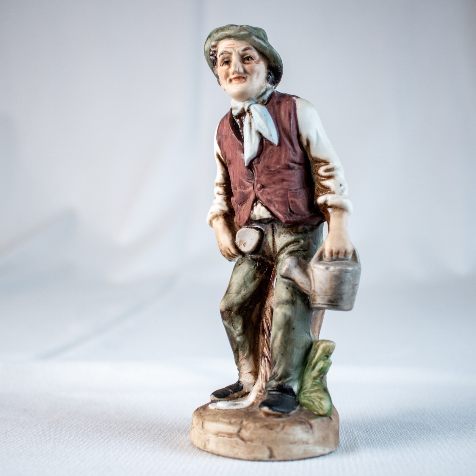 Vintage NORLEANS JAPAN Old Man Gardner Bisque Figurine Statute 5.57″L x. 2.5″W