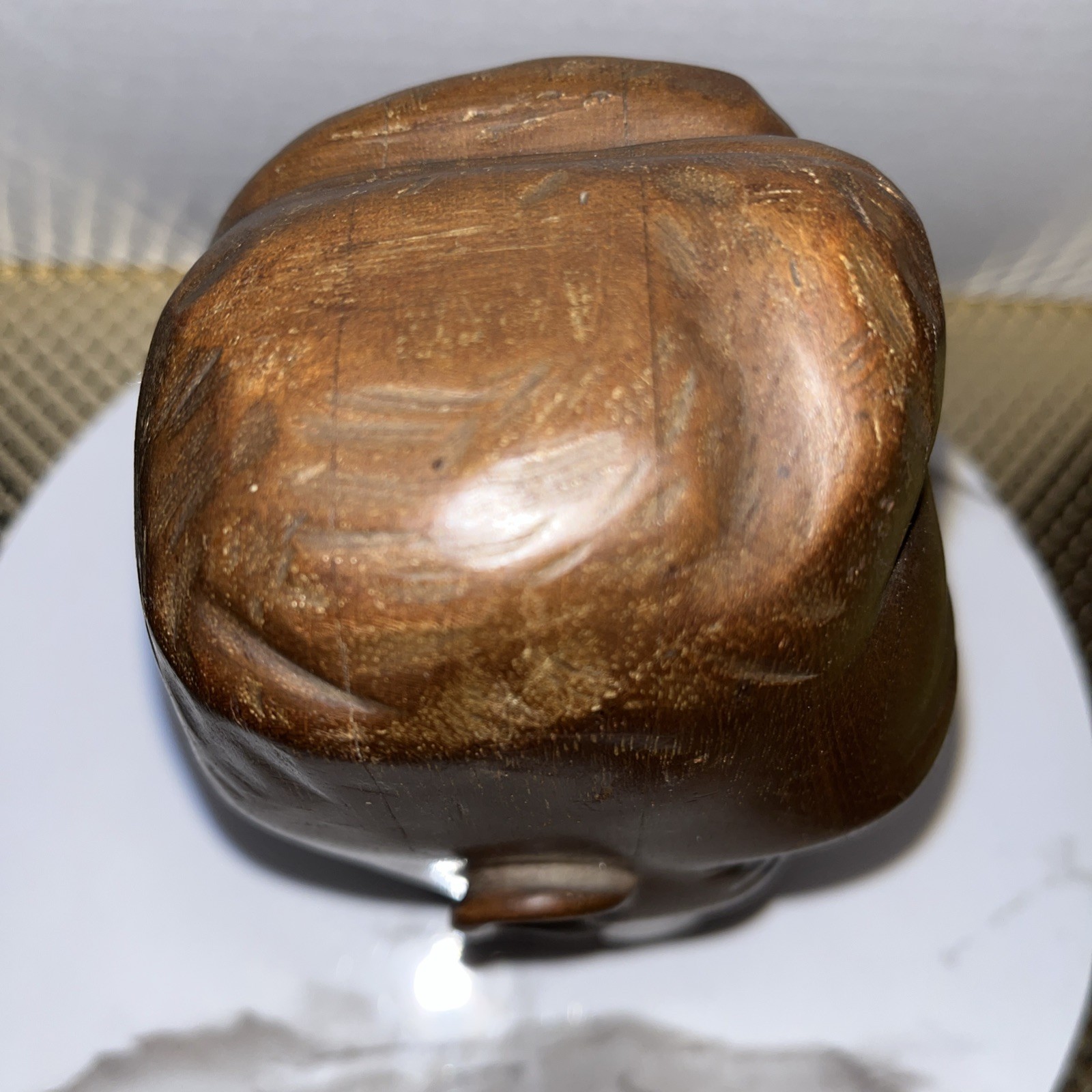 Wooden Hand-Carved Head of a Man 7 inches tall