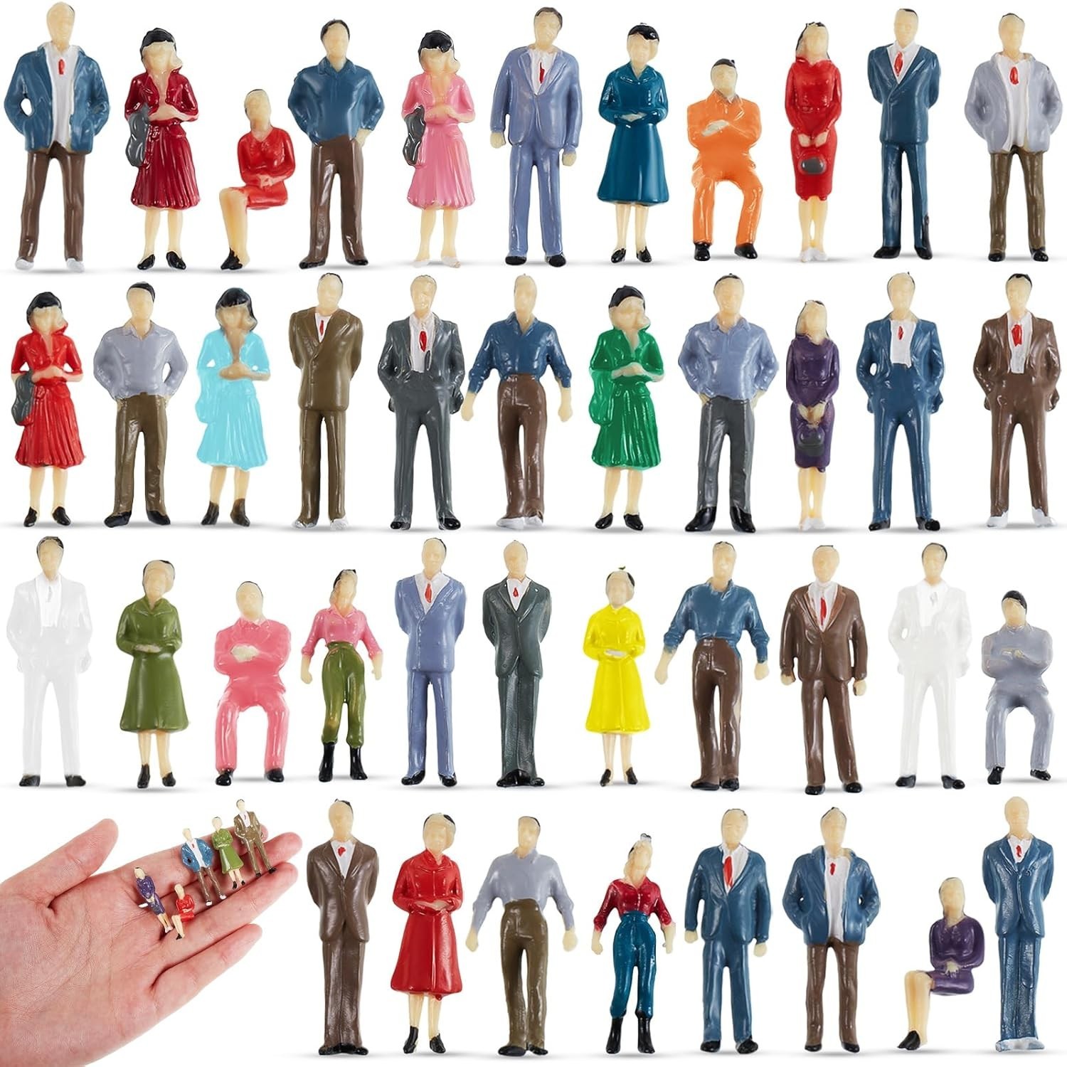 Mini People Figurines Pack for Miniature Scenes