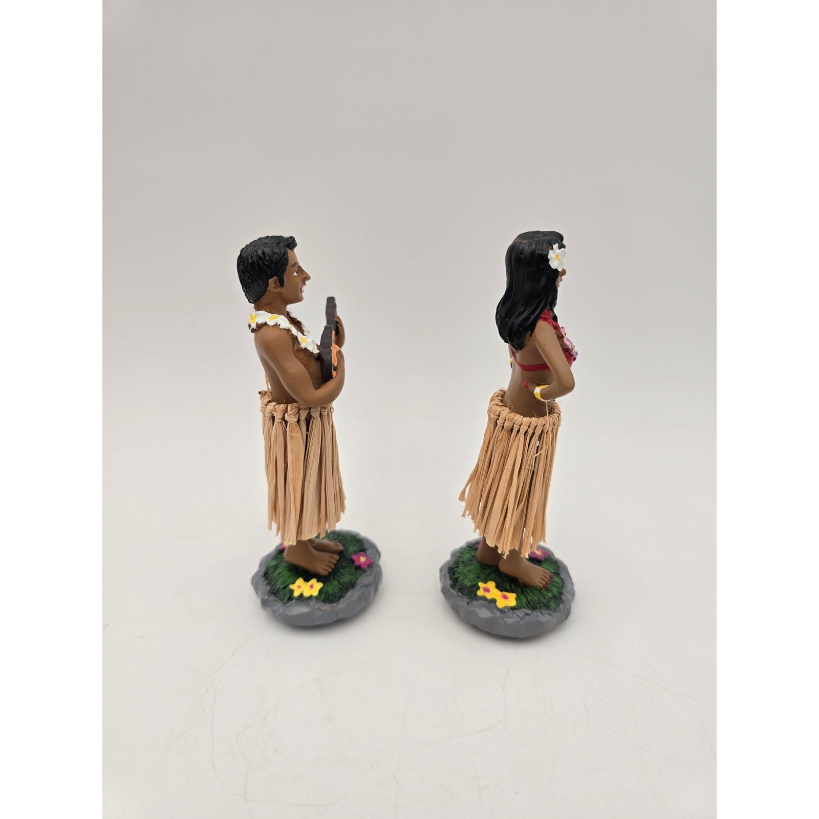 Hawaiian Hula Dancer dashboard nodder Figurine Set Ukulele girl boy gift Box
