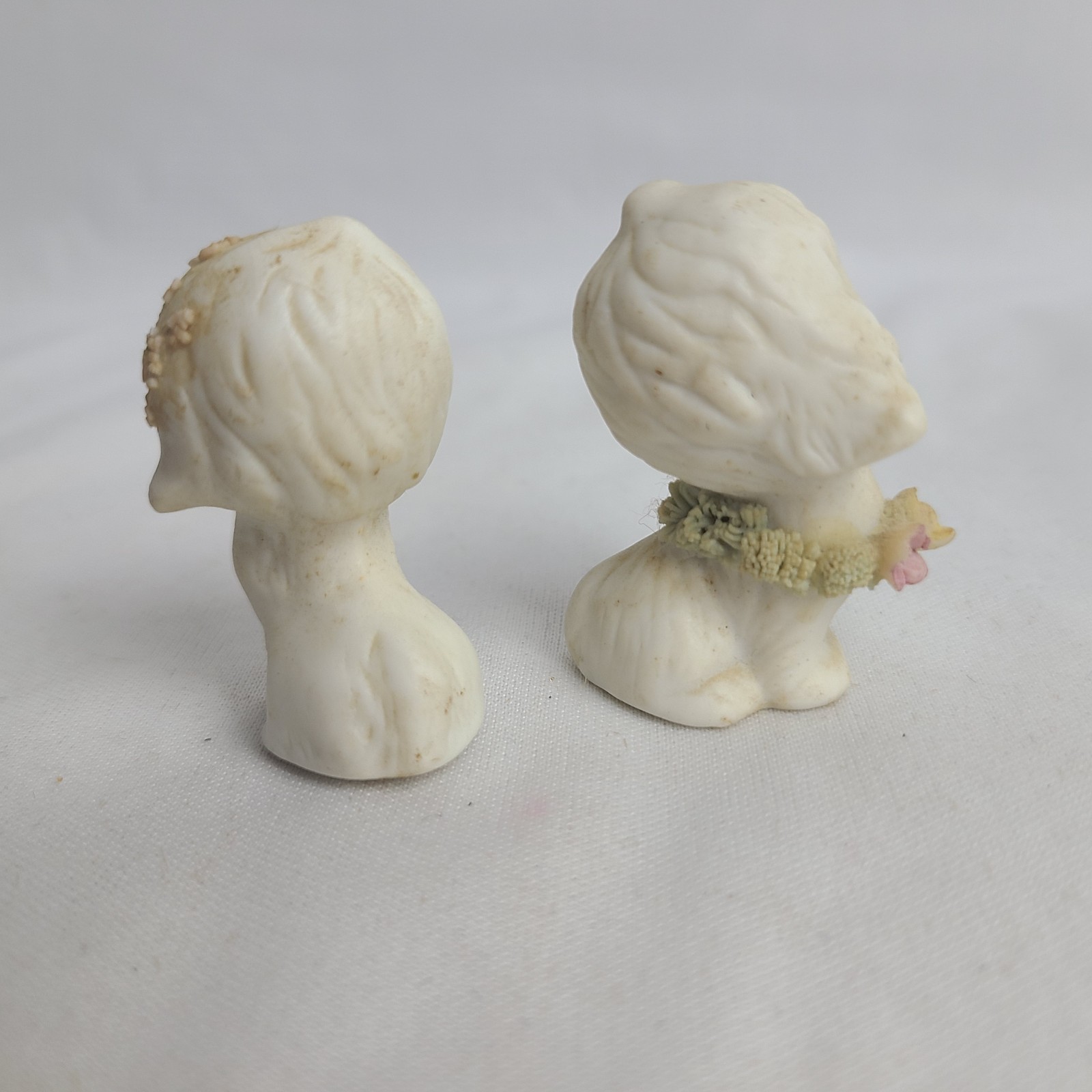 2 Vintage Puppy Dog Poodle Figurine Ceramic Anthropomorphic Japan MCM Kitschy