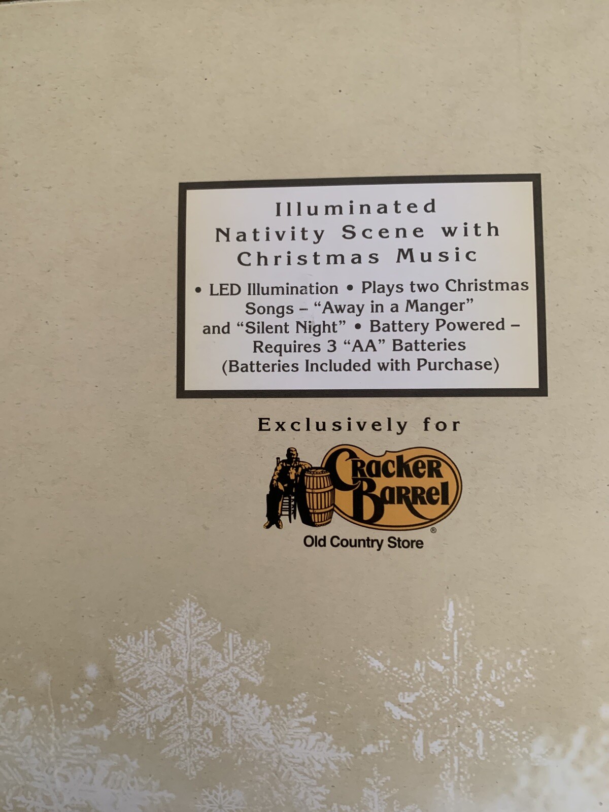 Cracker Barrel Nativity Scene With Christmas Music In Box