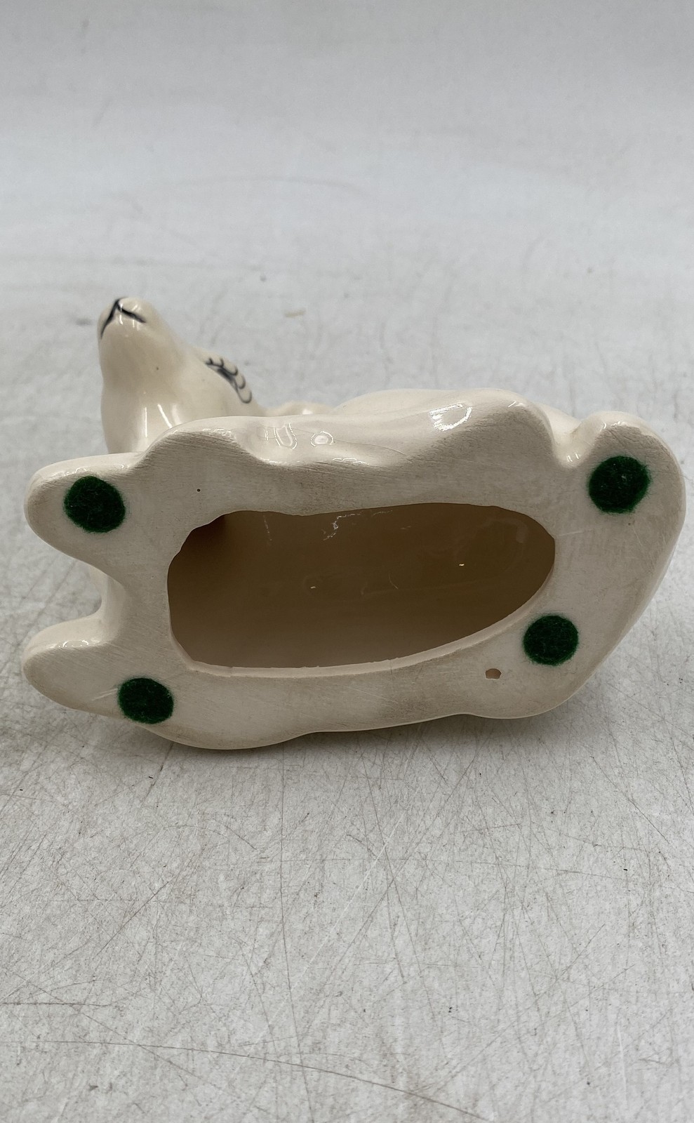 White Beige Cat Deer And Rabbit Ceramic Animal Figurines Lot Of 3