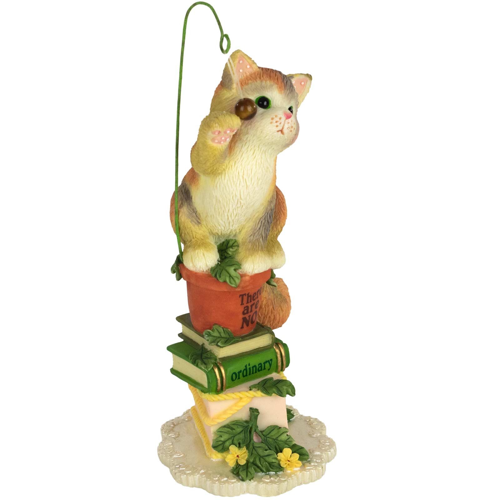 Calico Kittens Cat Playing with Toy on Book Stack Figurine 686573 Unexpected New