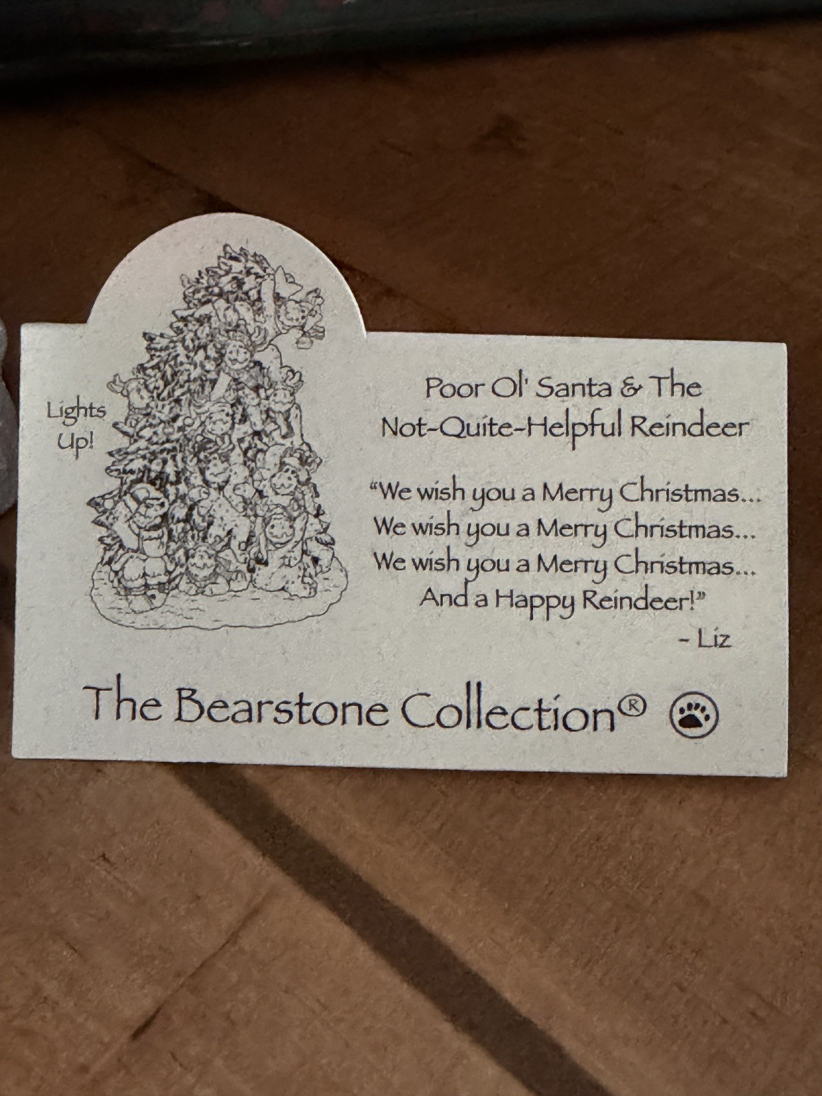 Boyds Bears Poor Ol’ Santa & The Not Quite Helpful Reindeer Lighted Tree w/box
