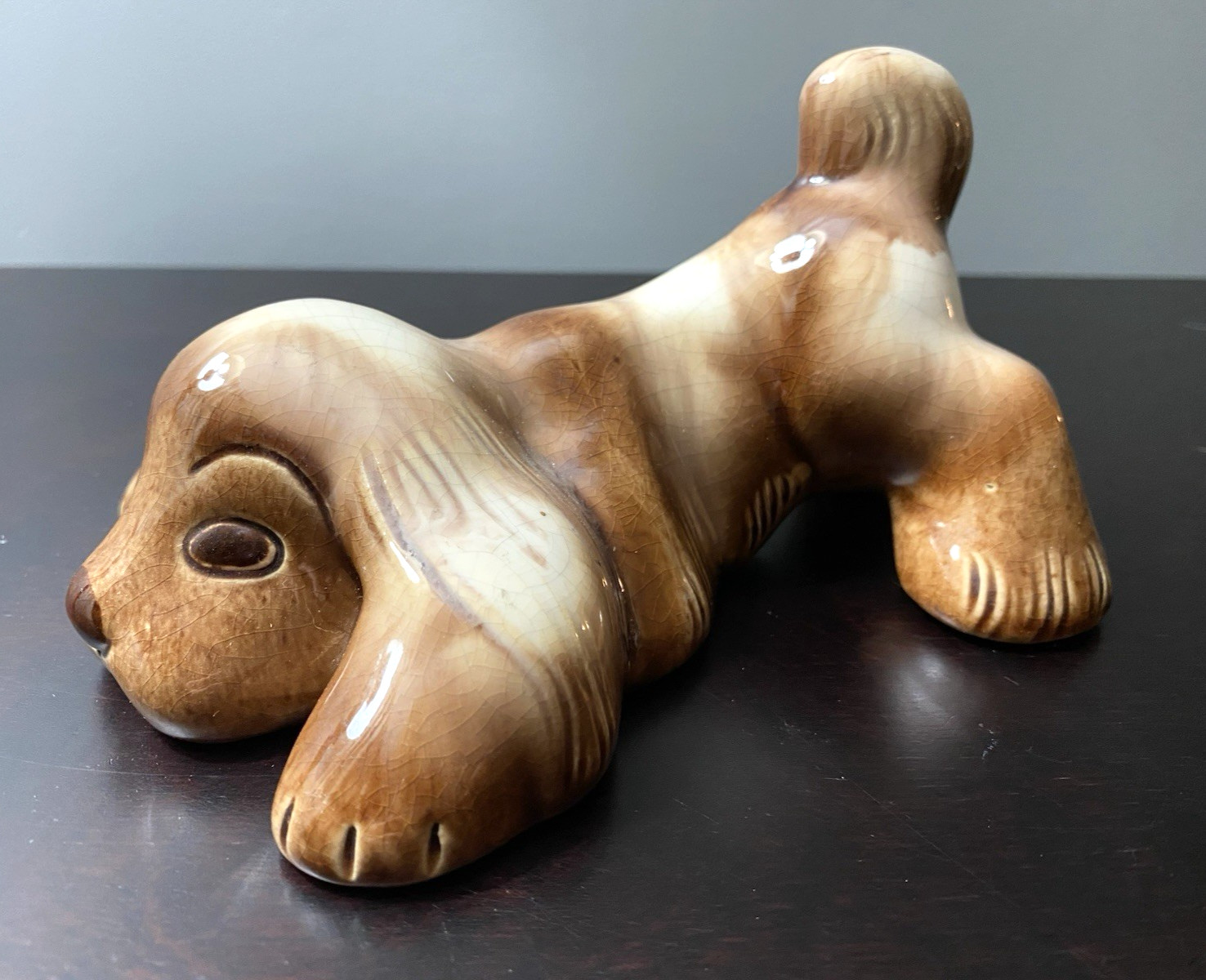 Vintage Lichten Ware Cocker Spaniel Puppy Dog Ceramic Figurine IMPY 1950s
