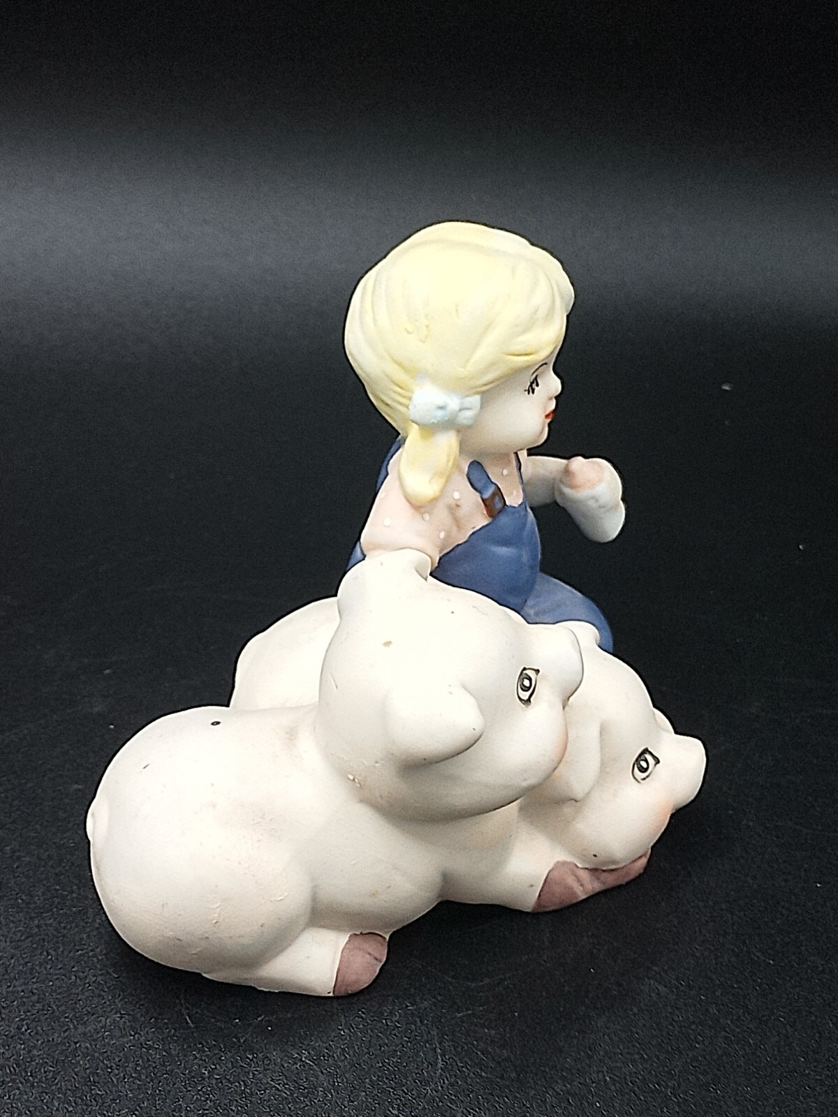 Vintage UCGC Ceramic Figurine Girl and Piglets Mid-Century Excellent Shape!!