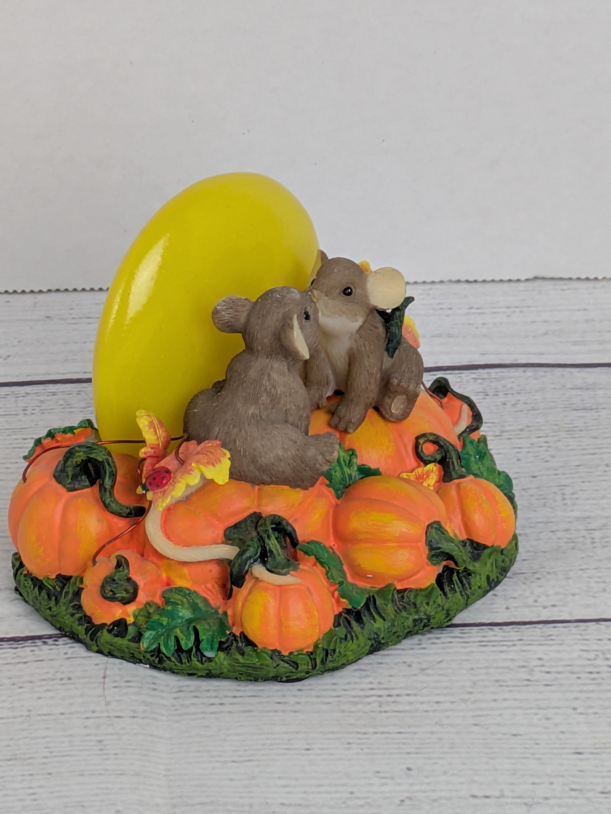 Charming Tails Your Kisses Brighten My Night Pumpkin Patch Fall Halloween Figure