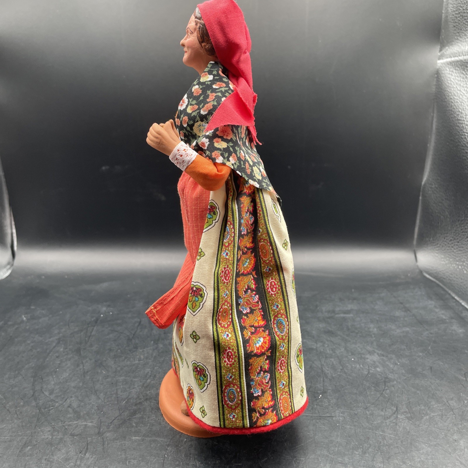 Vintage French Claude Carbonel Doll Terracotta Terre Cuite Woman Figurine