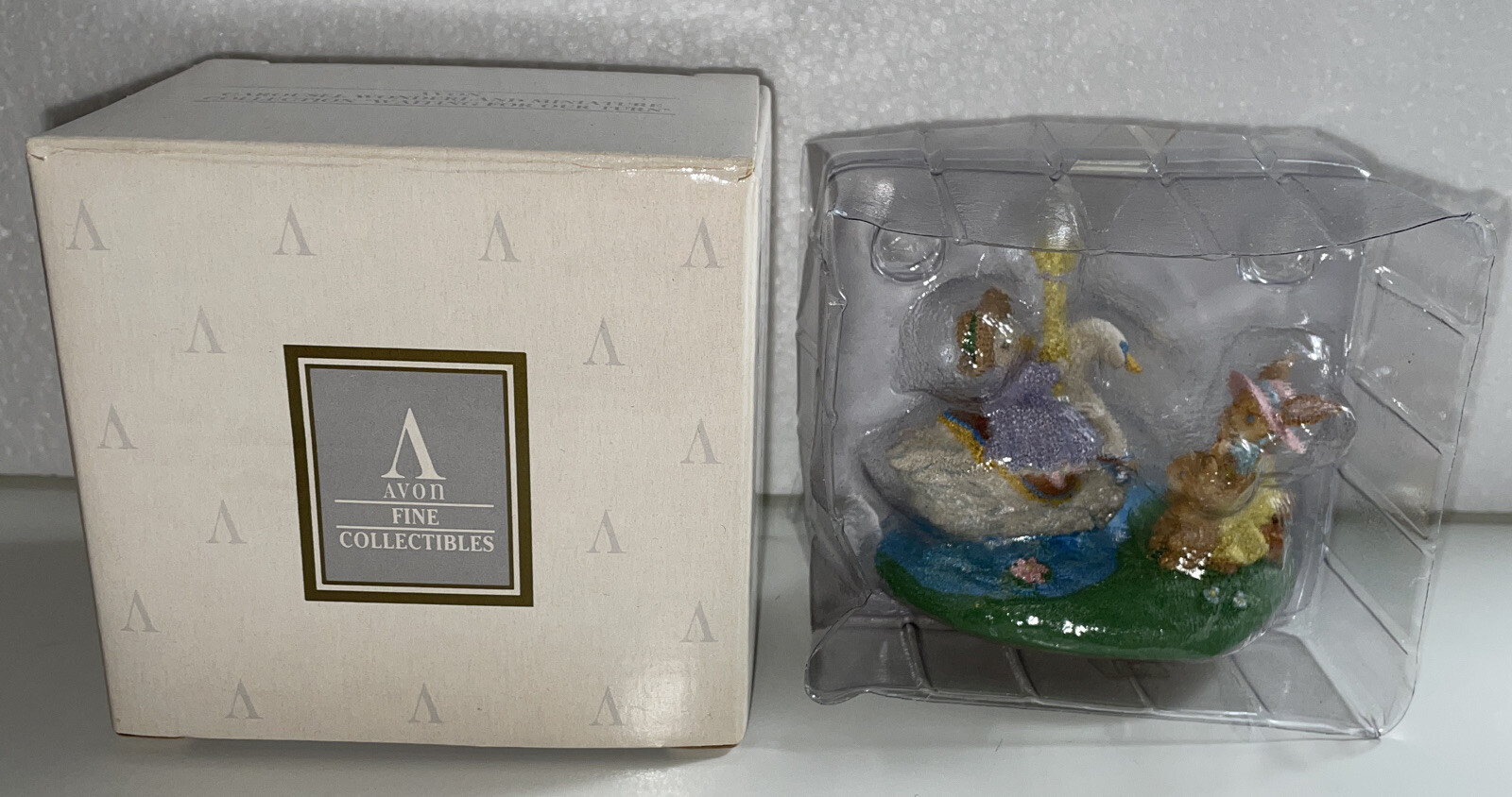 AVON Carousel Wonderland Miniature Collection “ Waiting for Our Turn” 1993 Swan