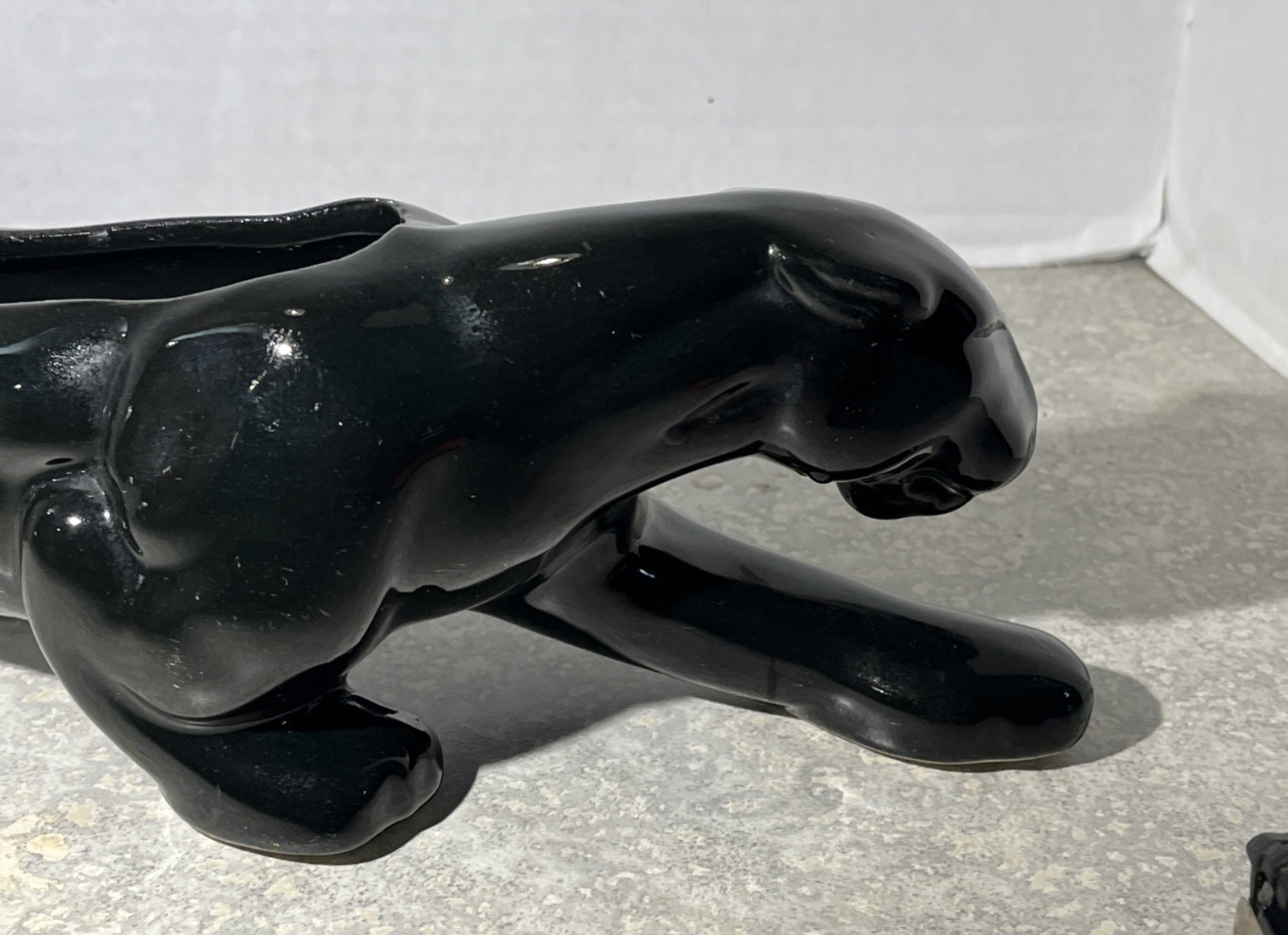 Haeger Mid-Century Black Panther Ceramic Planter 15in Good Condition! -820