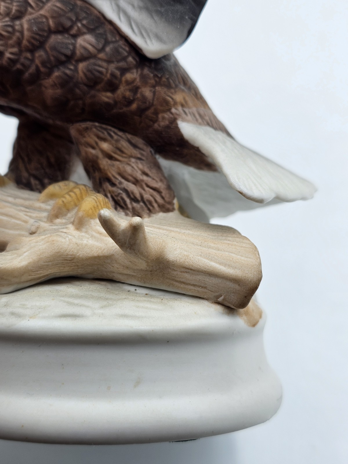 Bald Eagle Porcelain Figurine Matte Labeled Meico Hand Painted Taiwan 7.25″H