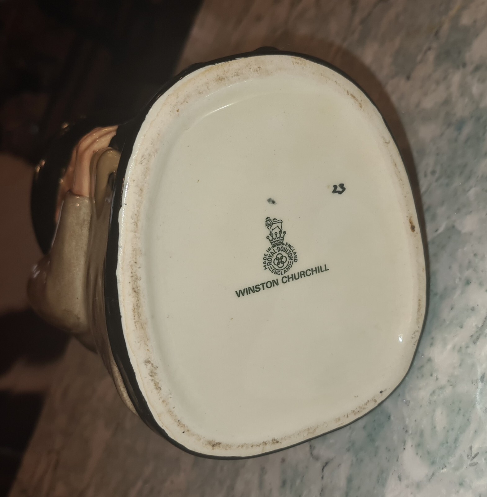 Royal Doulton Large Toby Mug Pitcher 9″ Winston Churchill Scarce Excellent Shape