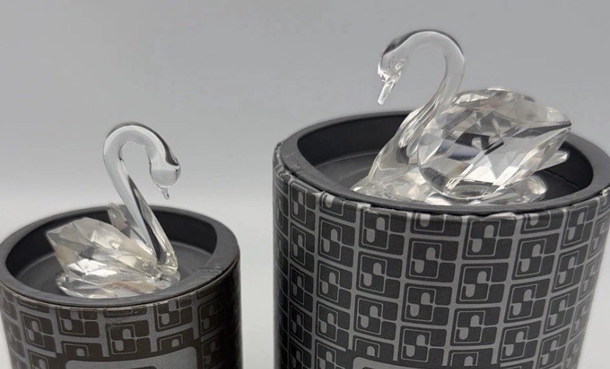 Swarovski Crystal Swan Figurines Small &Medium Original Boxes
