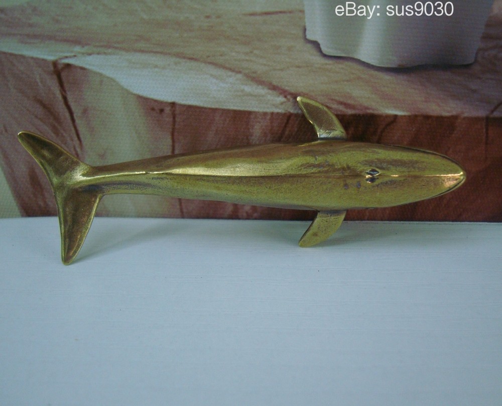 Solid Brass Sea Animal Blue Whale Statue for Home Garden Decoration