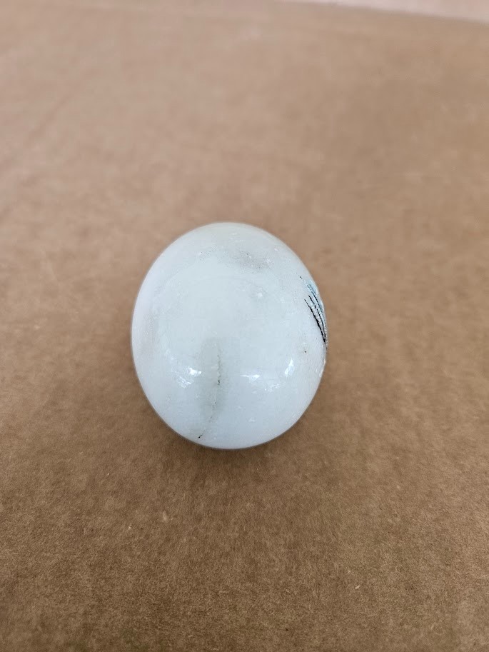 Vintage Alabaster Marble Egg Hand Carved Etched Painted with Stand