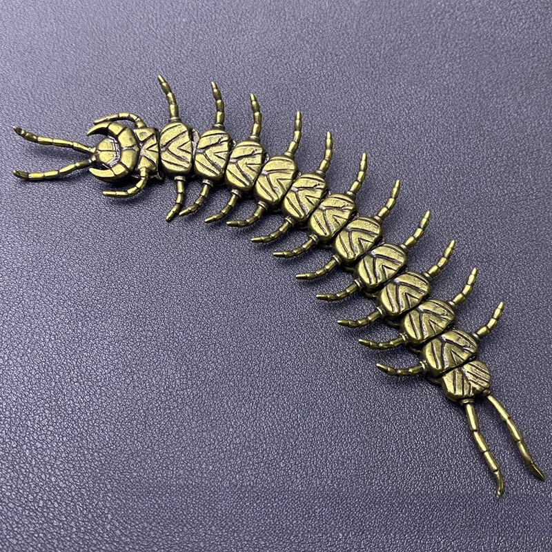 1 Piece Brass Centipede Statue Collectibles Office Insect Ornaments Gifts-
