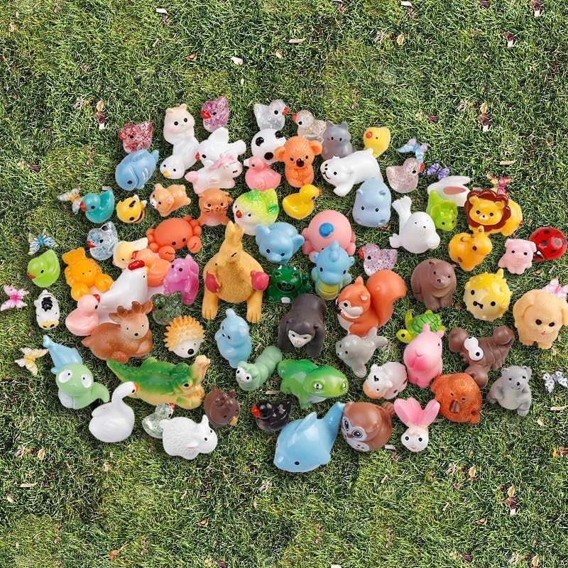 Vibrant Mini Resin Animal Collection – 80 Unique Figures for Creative Decor