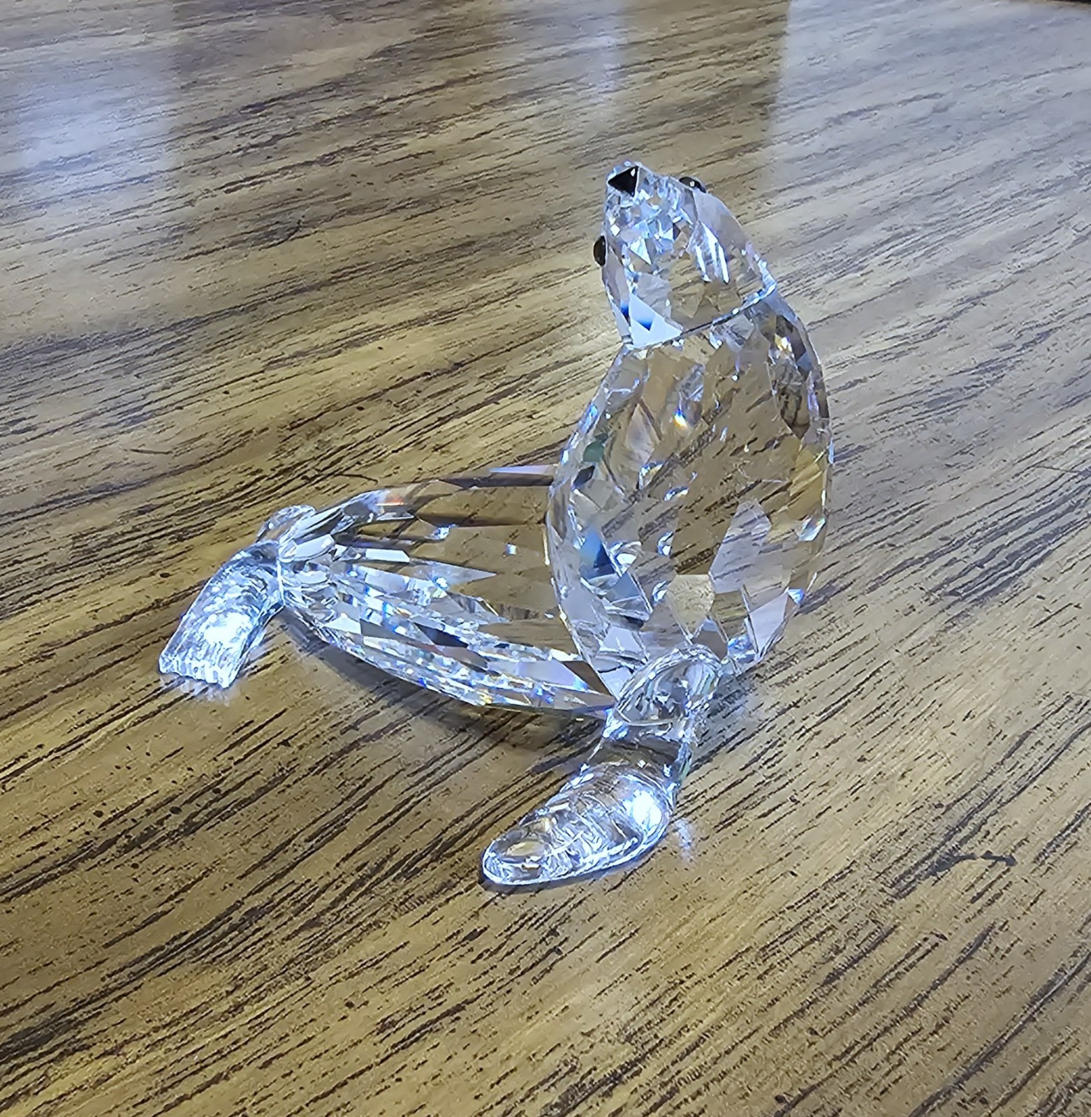 🌊 Swarovski Crystal 2005 “Aquatic Worlds”, Mother Sea Lion Figurine, Amber, NIB