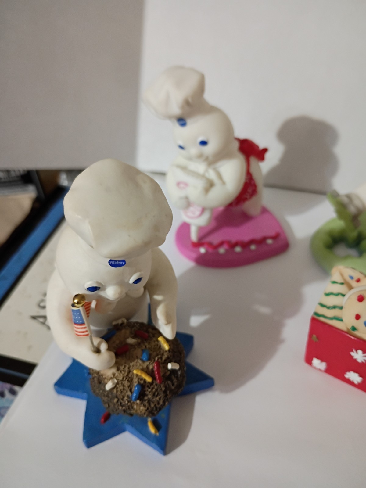 Vintage 1997 Danbury Mint Christmas Doughboy Calendar Month Figurine Lot Of 7