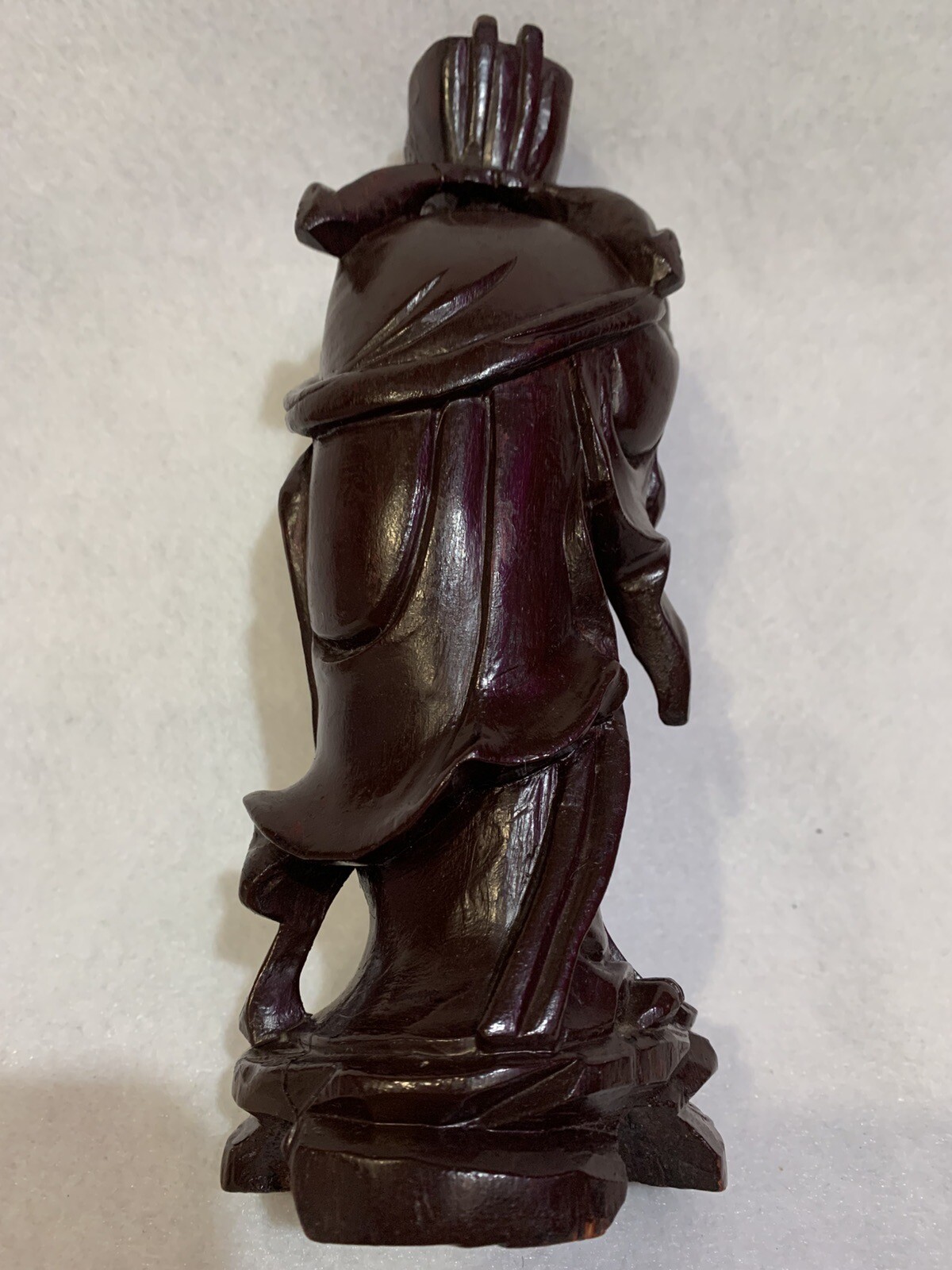 Hand Carved Chinese Asian Wise Man Diety Wooden Statue Figurine Oriental Decor