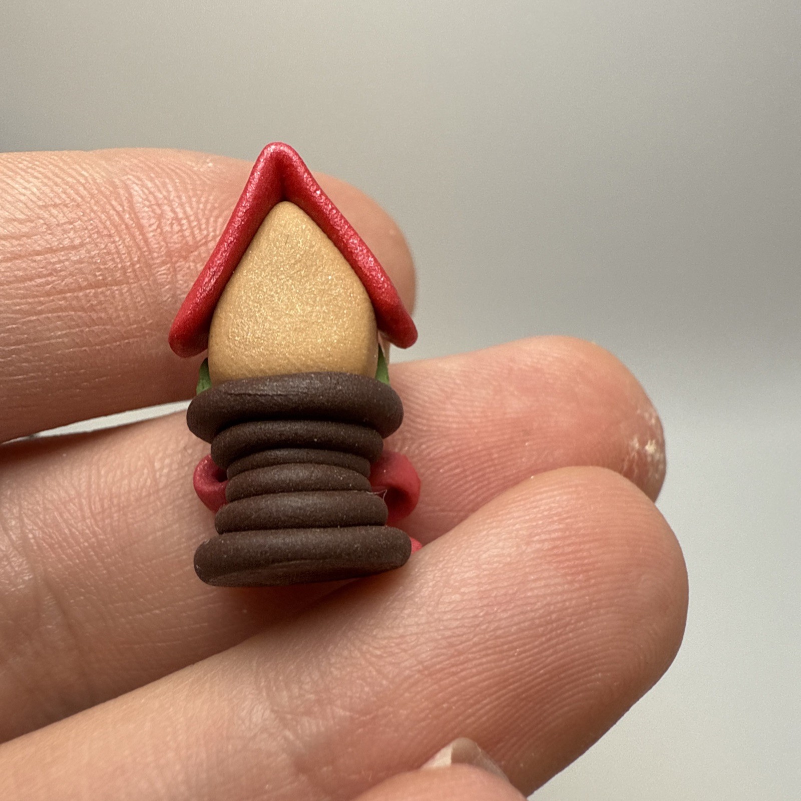OOAK Dollhouse Miniature 1:12 Scale Polymer Clay Gingerbread House Shelf Decor