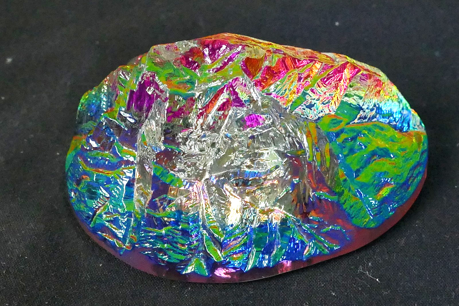 Classic Rainbow Color Castle In Mountain Crystal Paperweight Germany Mint-In-Box