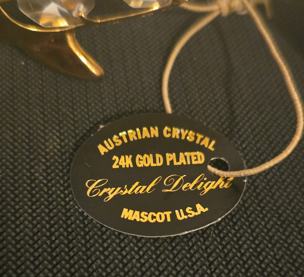 24K Gold Plated Suncatcher with Austrian Crystal – Dolphin – 4 inch
