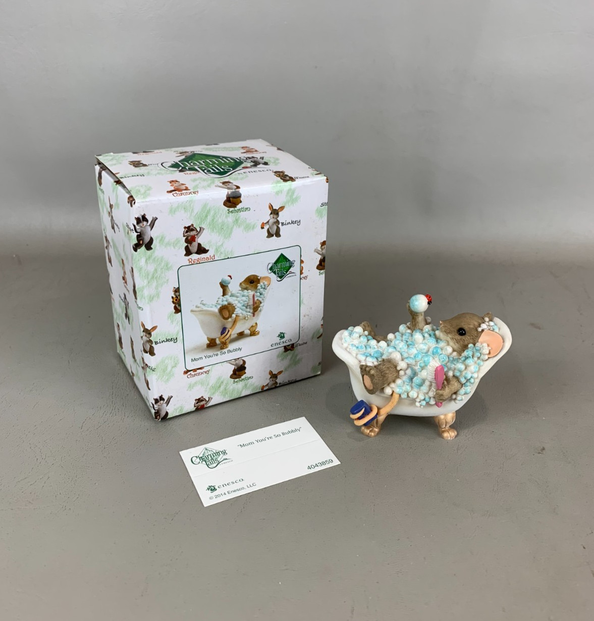 NIB Enesco Charming Tails “MOM YOU’RE SO BUBBLY” Figurine 4043859