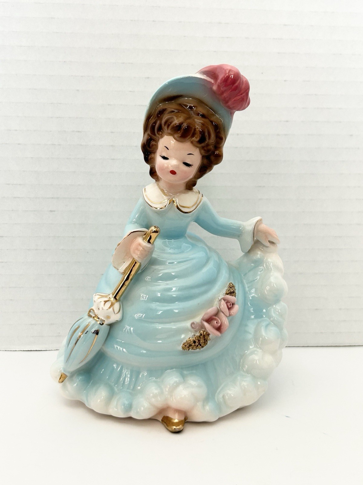 Josef Originals Make Believe Series Blue Dress Parasol Umbrella Repaired