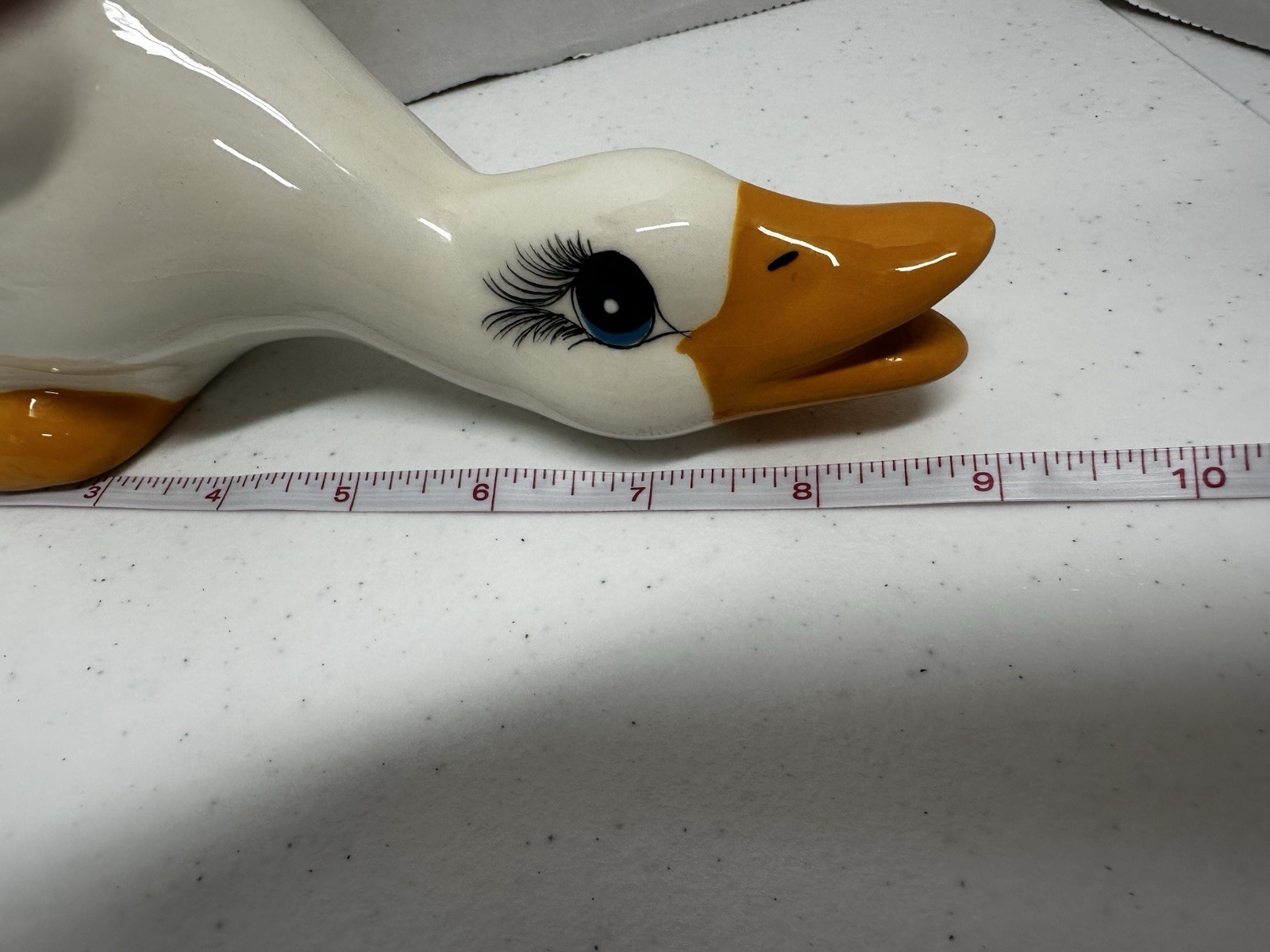 Vintage Ceramic Goose Figurines Pair White Farmhouse Country Cottage Decor