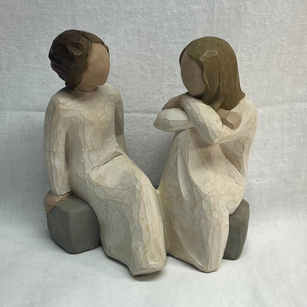 VTG 2002 Willow Tree Susan Lordi Heart & Soul Mother Daughter3″Wx4″Lx4.5″H*READ*
