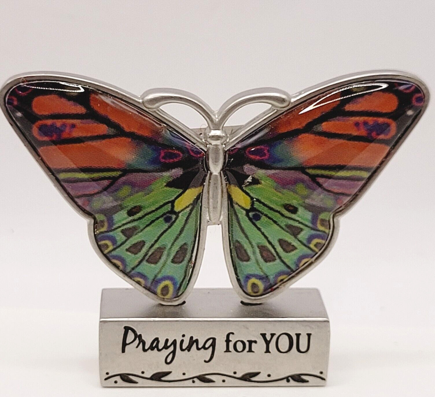Praying for You Butterfly Figure Token Metal Desk Shelf Sitter Pocket Charm GANZ