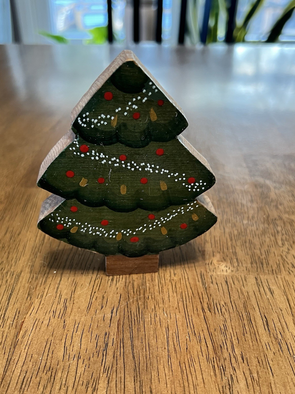 Vintage Christmas Tree Shelf Sitter Wooden Primitive Folk Art Country Rustic