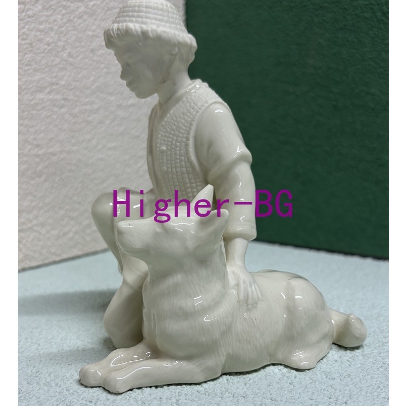 1pcs Lenox First Blessing Nativity Shepherd Boy with Dog 4.5inch DIY Ceramic