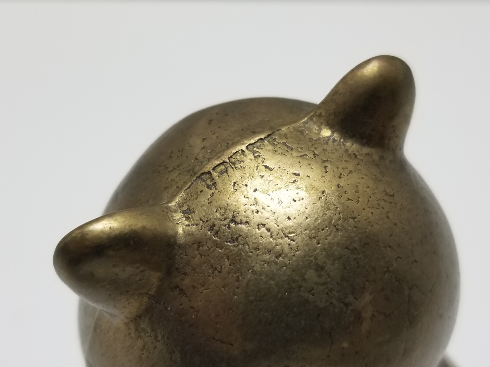 Vintage Brass Panda Bear Garanted Massiv Messing Lacared Figurine Paperweight 3″