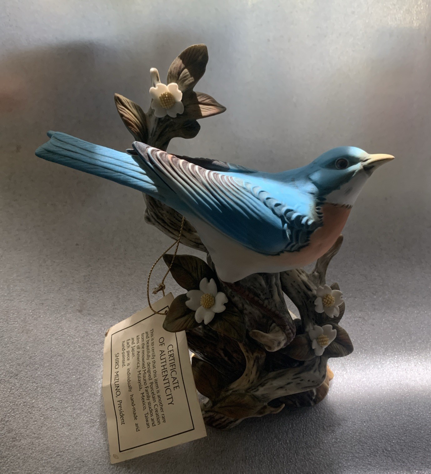 Certified Homco Home Interiors Porcelain Masterpiece Bluebird Figurine 1985