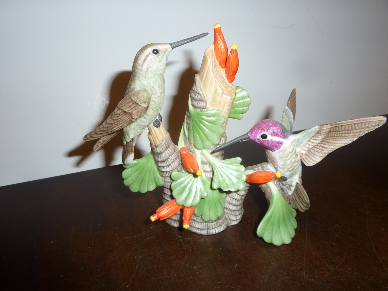 Lenox porcelain hand painted Garden Bird collection 2002 Anna’s hummingbirds