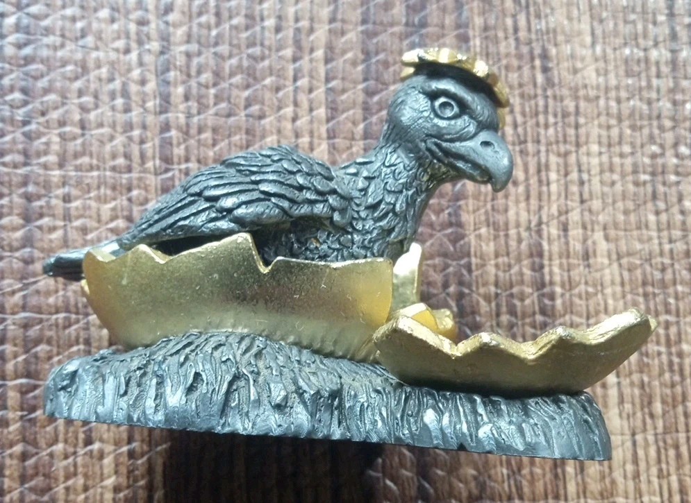 Michael Ricker Pewter Hatching Eagle Sculpture Numbered 1640