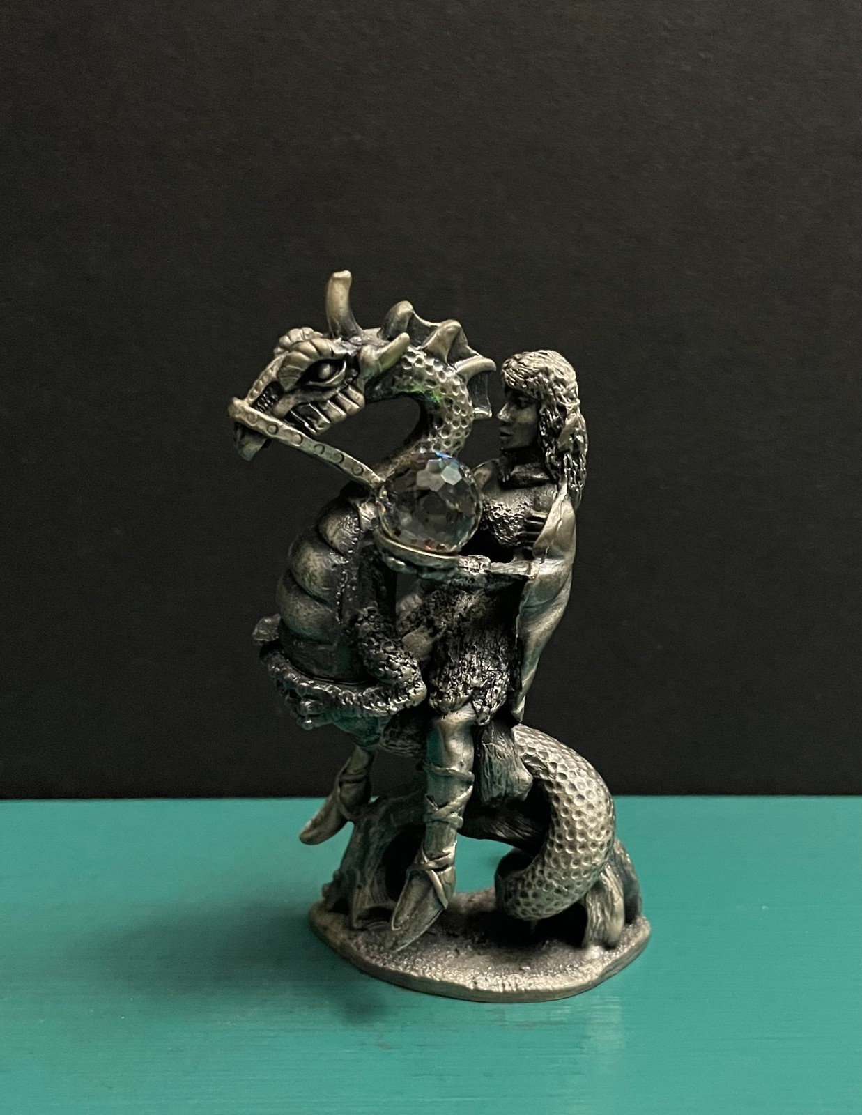 Tudor Mint WAPW Pewter Mythology Female Dragon Rider Fantasy Figurine GOT LOTR
