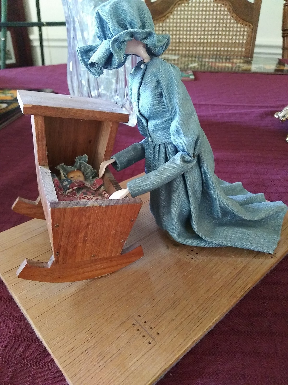 VTG 1984 The Pioneer Spirit Woman & Cradle Figurine by Dianne & Carl Buettner