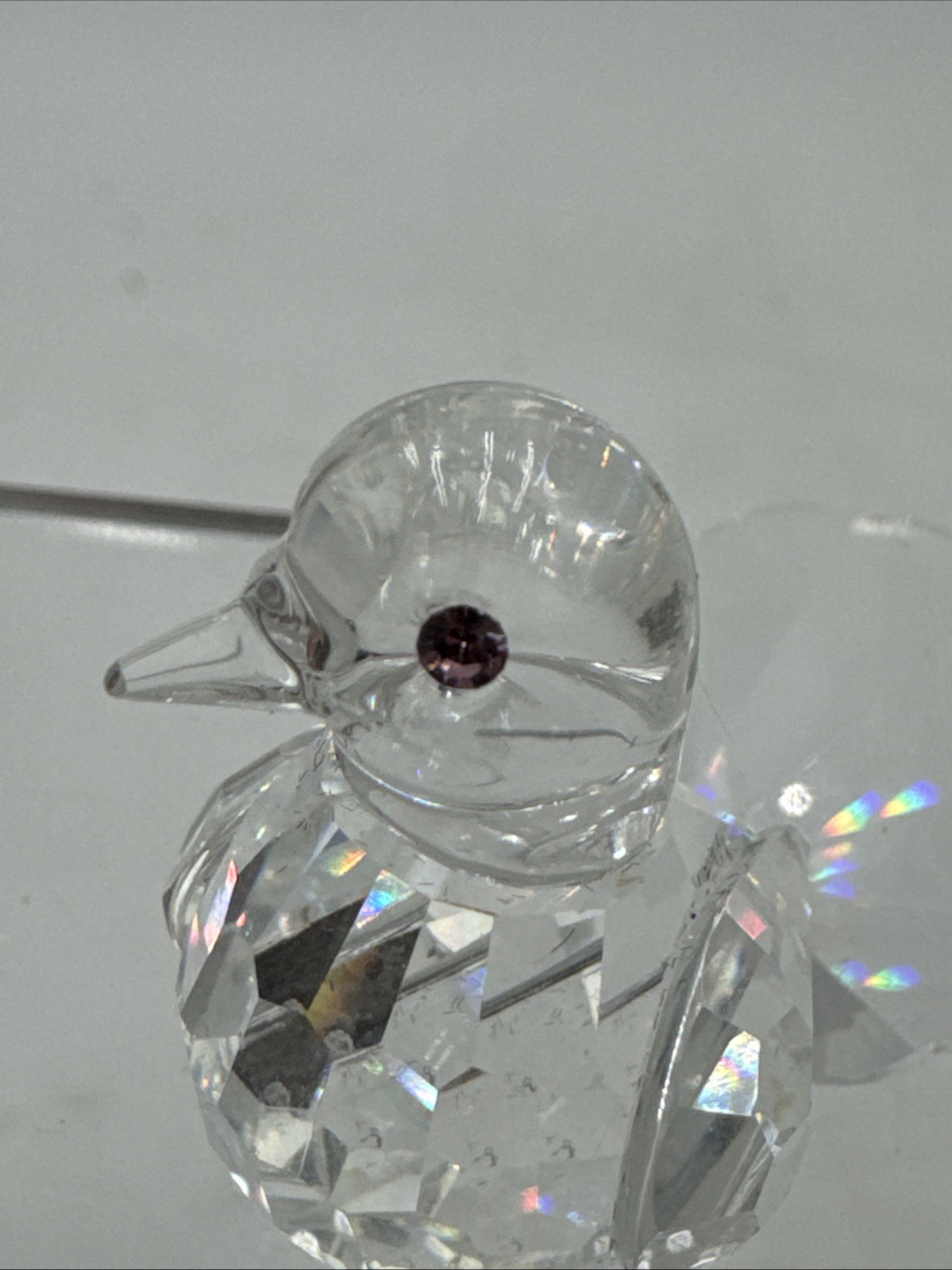 Swarovski Crystal Feathered Friends Dove Pigeon Pink Eyes Figurine 191696